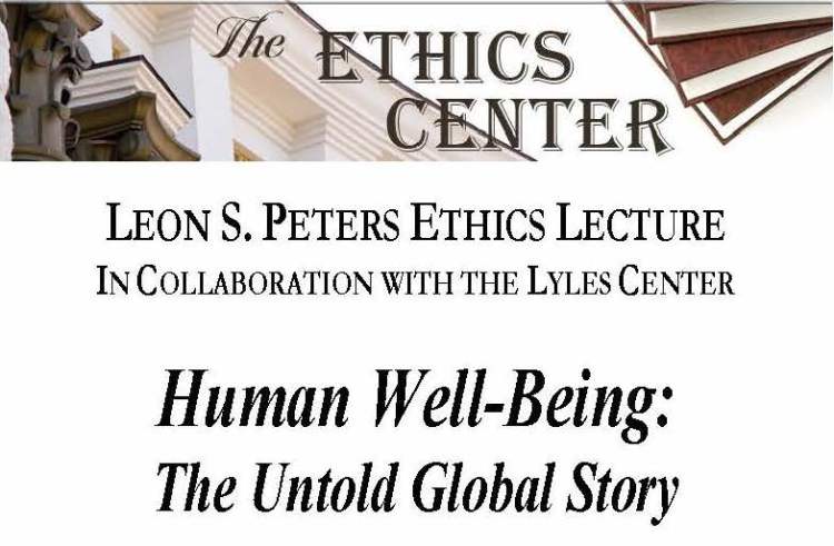 Flyer for Ethics lecture on Human Well-Being