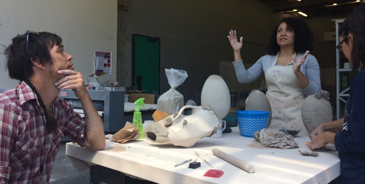 Artist Cannupa Hanska Luger and Charah Coleman