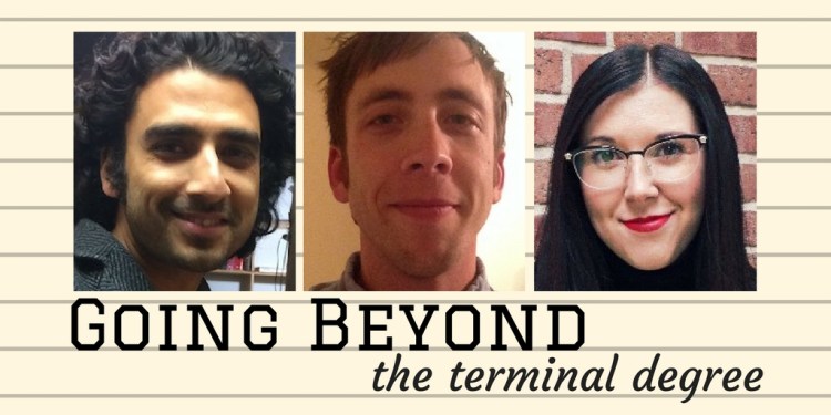 Feroz Rather, Jacob Kelly and Sarah Fawn Montgomery earn Ph.D.s after earning Master of Fine Arts in Creative Writing