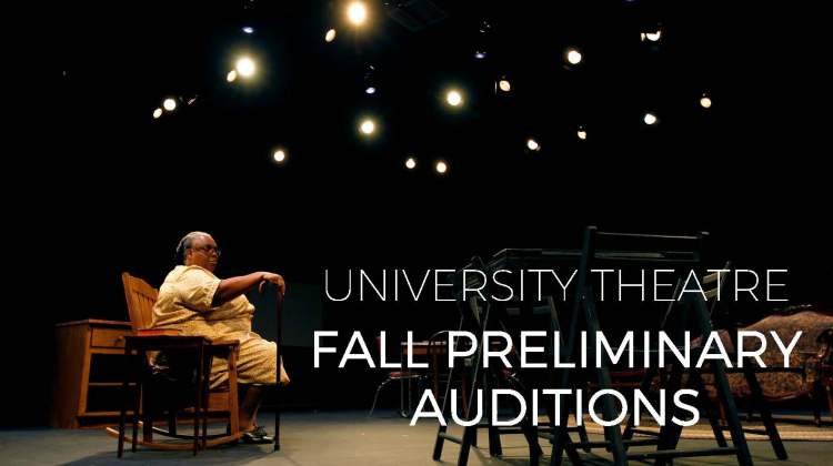 Photo of actor on stage, representing theatre auditions