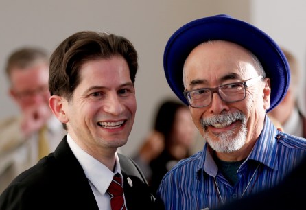 From left, Dean Saúl Jimenez-Sandoval and Juan Felipe Herrera