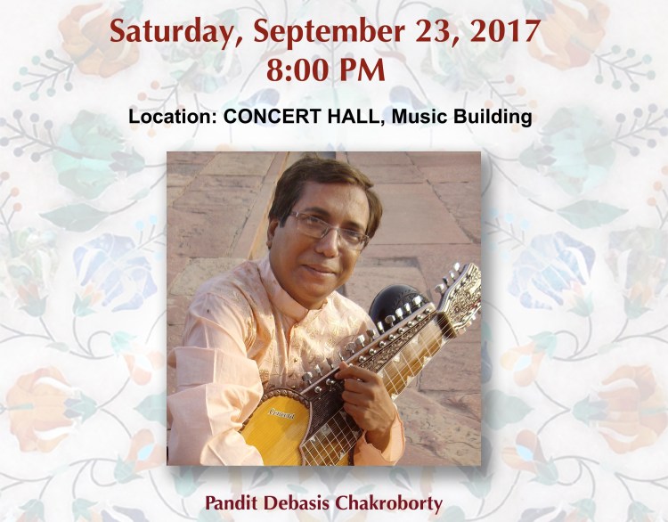 Flyer for concert featuring Debasis Chakroborty