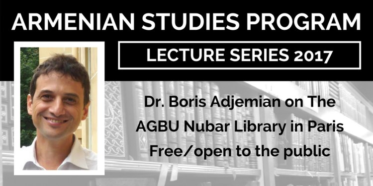 Dr. Boris Adjemian will give an Armenian Studies lecture