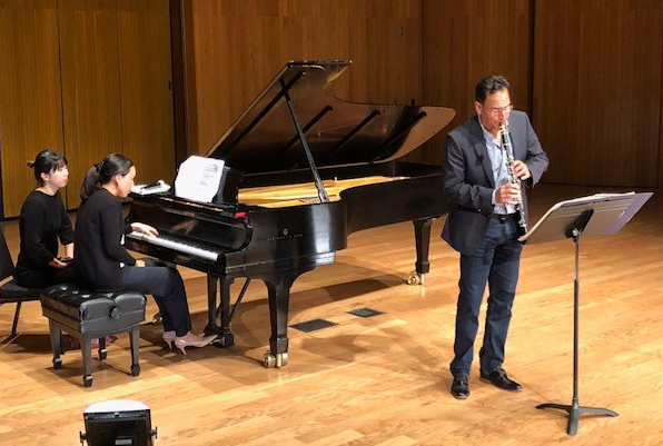 Mark Nuccio plays clarinet with Wendy Chen on piano during "Celebrating 30 Years of Clarinet"