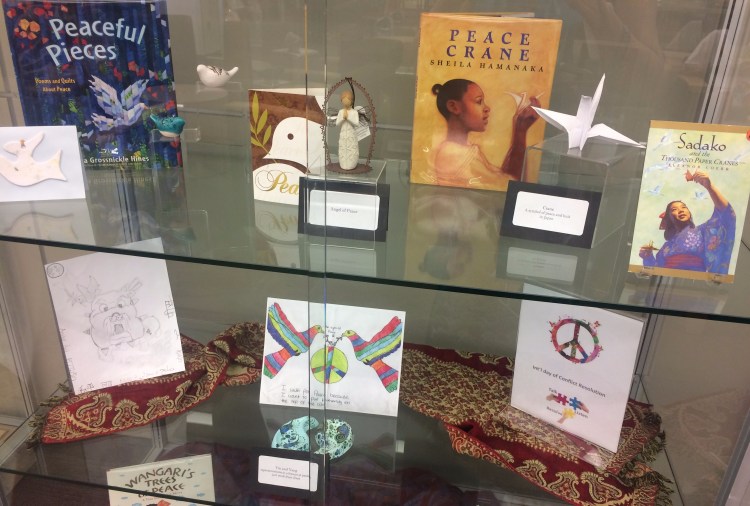 Peace exhibition in the Henry Madden Library
