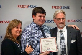 Scholarship recipient Matt Broughton with his parents