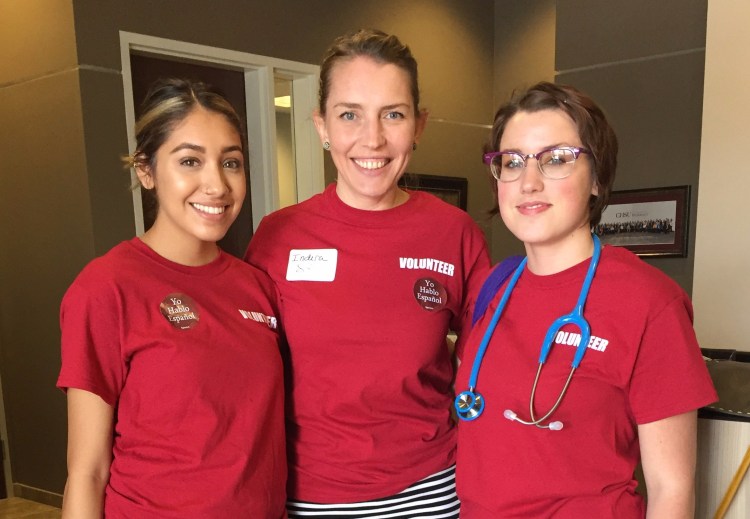 From left, Flaviana Pulido, Professor Indira Sultanic and Jennifer Cushing