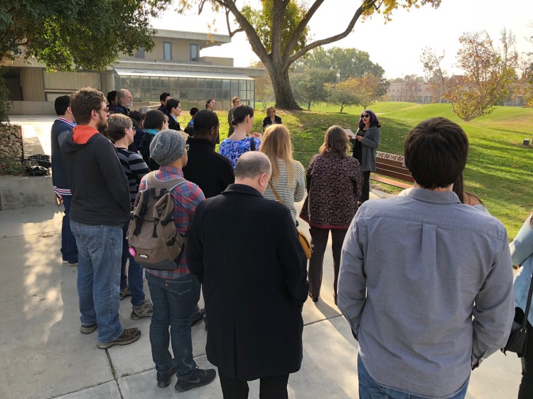 Dedication of a bench and tree in memory of late poet Mireyda "Mia" Barraza Martinez