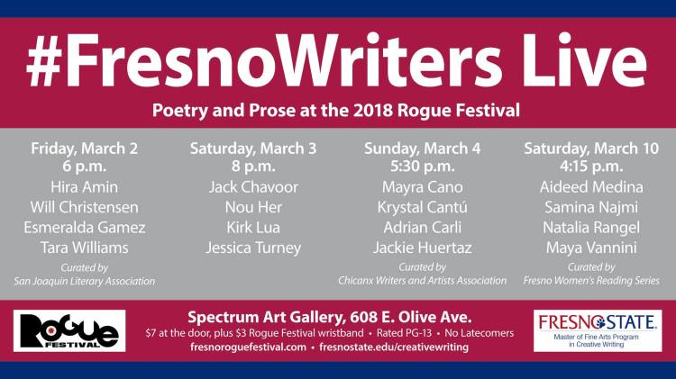 Fresno Writers Live at this year's Rogue Festival