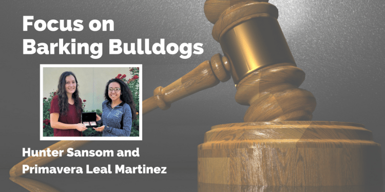 Barking Bulldogs debaters Hunter Sansom and Primavera Leal Martinez