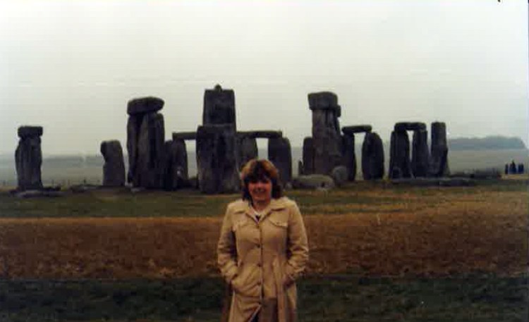 Dana Rethwisch at Stone Henge in 1984, the first time the London Semester was offered