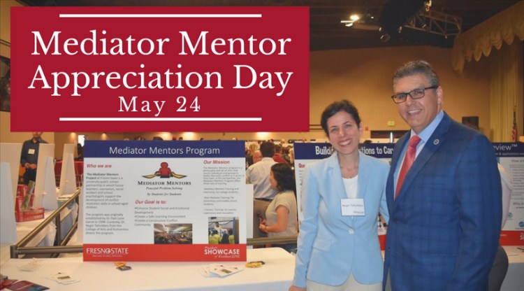 Mediator Mentor Appreciation Day May 24 (Pictured Dr. Tahvildary and President Castro)