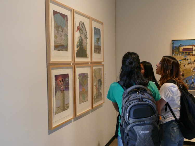Students visit the Faculty Art Show