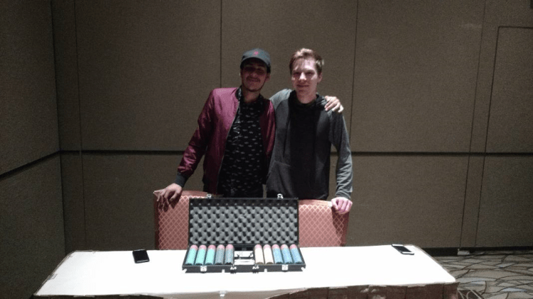 Jose Carlos Aceves and Kyle Zoldoske with Iconic UNLV First Place Trophy