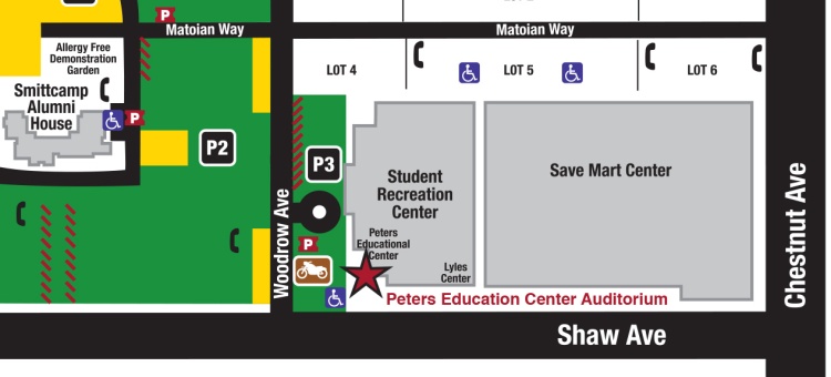 Map of the Peters Education Center Auditorium in the Student Recreation Center