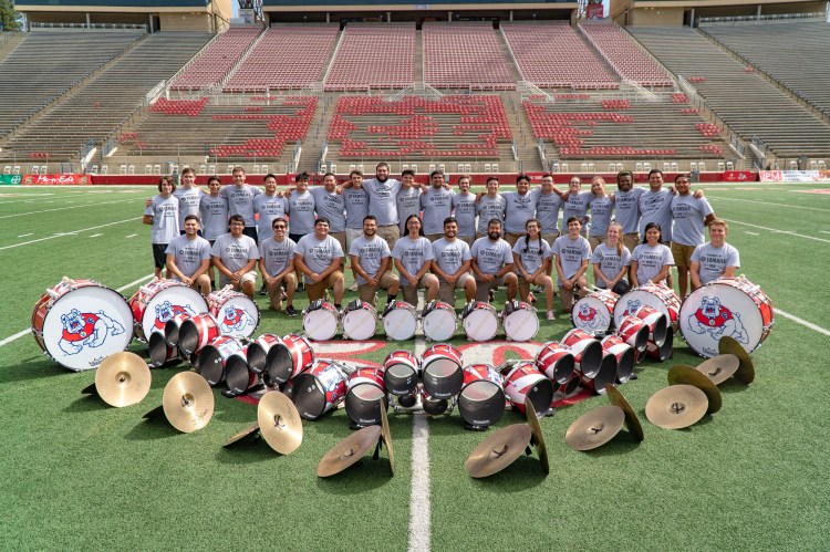 Fresno State Marching Band Percussion section