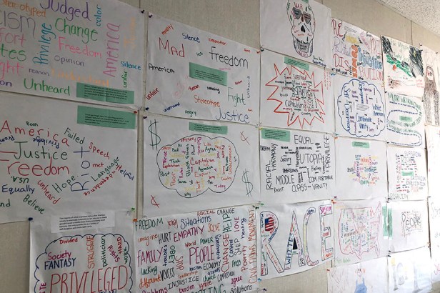 Word clouds on the subject of justice from Mr. Simmons’ junior classes.