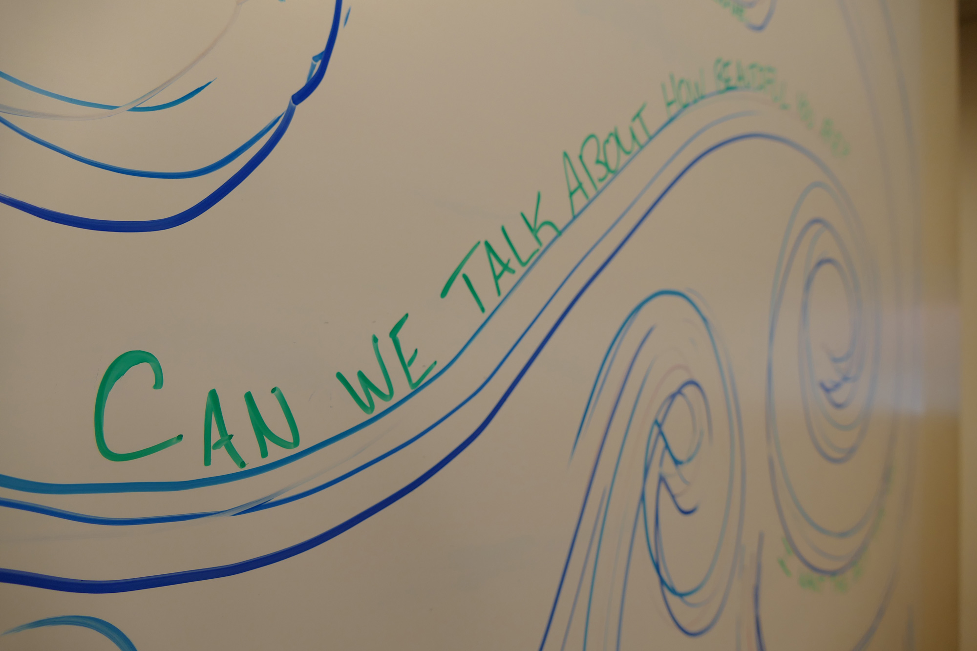 White board inside the Laureate Lab