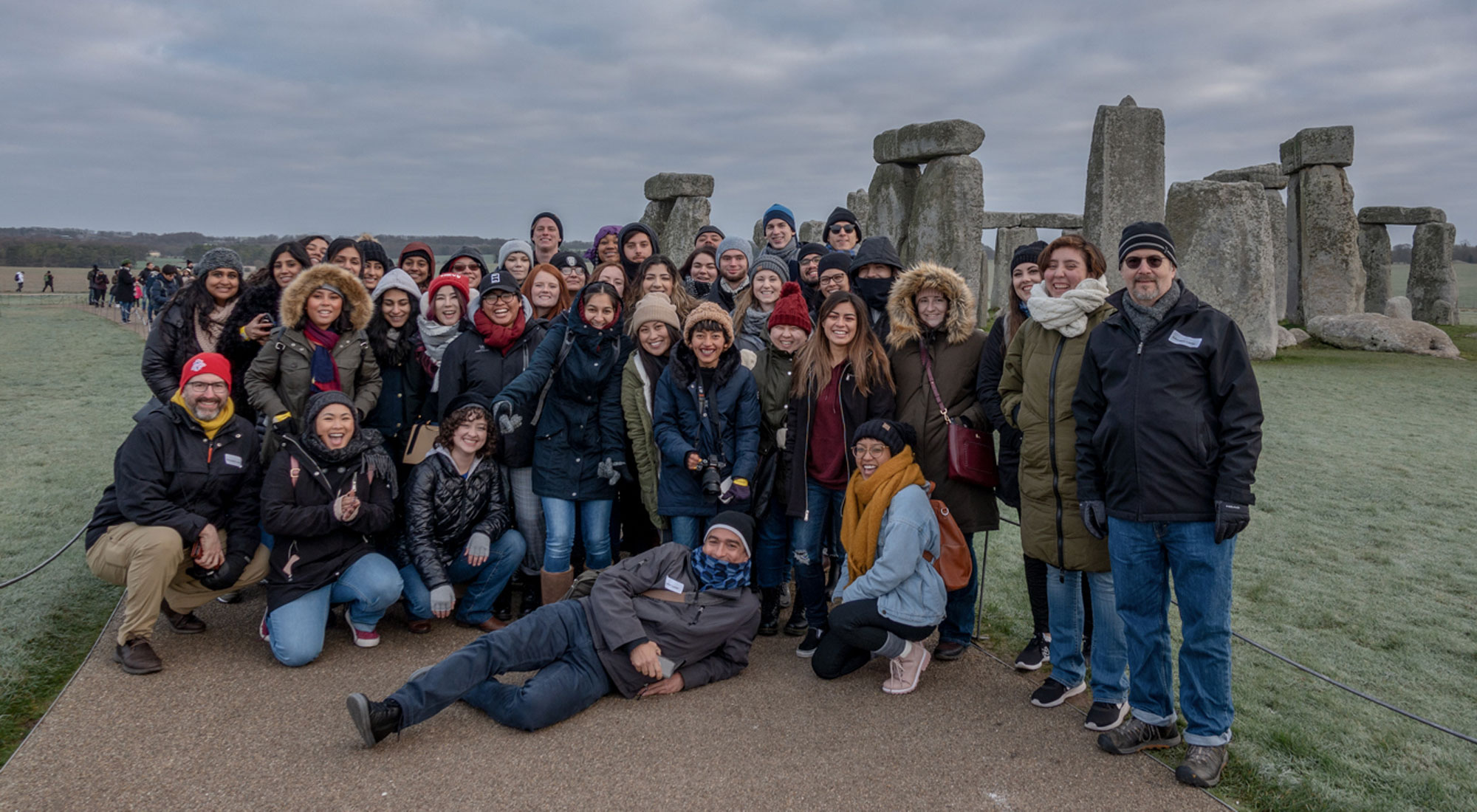 Fresno State students at Stonehenge.