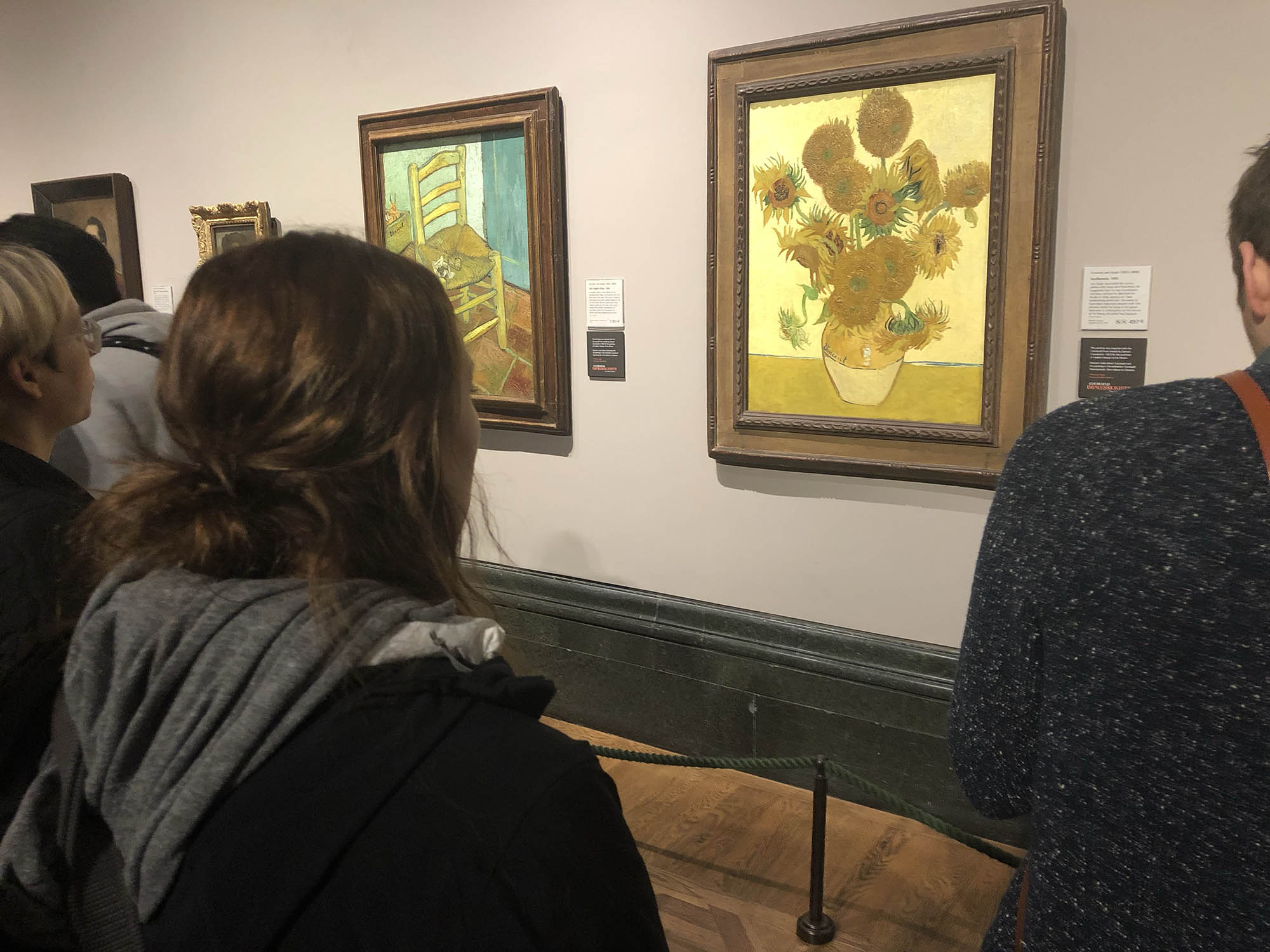 McKenna La Blue takes in Van Gogh’s very famous painting “Sunflowers”.