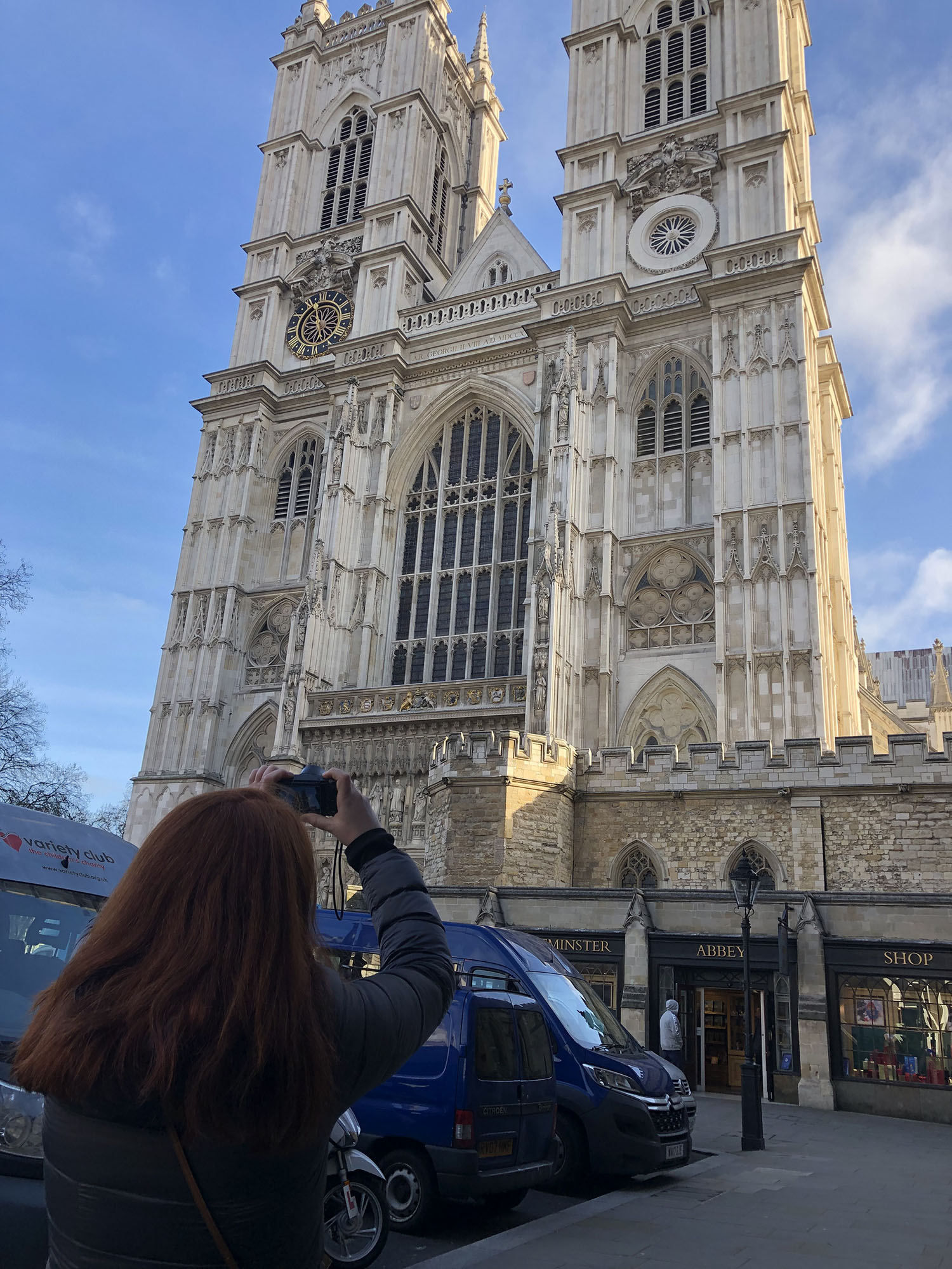 Kayleigh O’Connor captures the front of Westminster Abbey in a beautiful morning light. We had spent most of the morning in the Abbey where photos are not allowed.