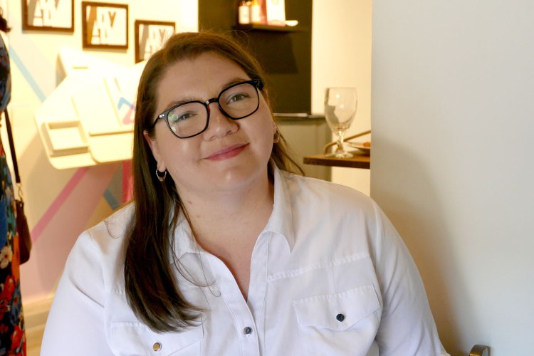 Megan Evans at Arts in Motion reception.