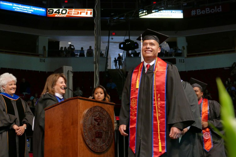 CAH Standard Bearer George Garnica receives his Bachelor of Arts degree -- after 22 years -- proving it's never too late to finish your education.