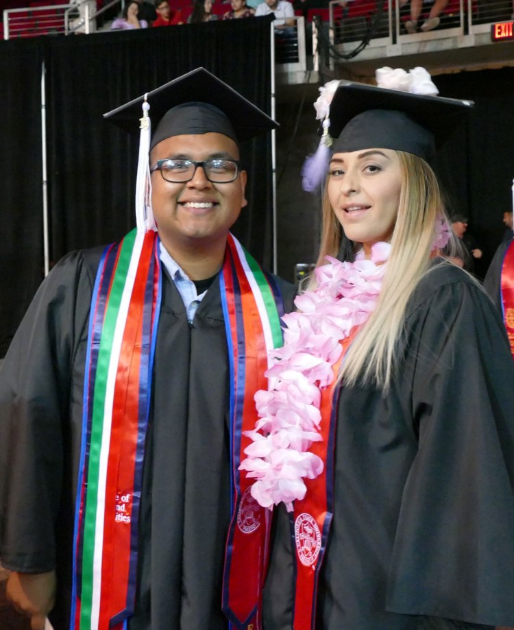 CAH students get ready to walk the stage.