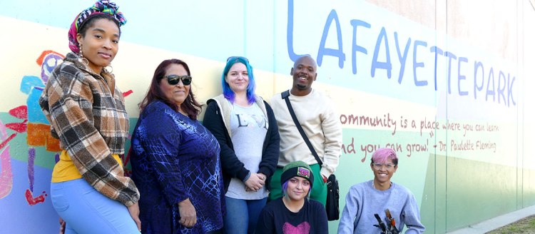 Fresno City College students Angelica Derminasian, Tommy Duch, Julia Armstrong, Chassidy Huren, Fredrick McCarty, Lillian Serrato.