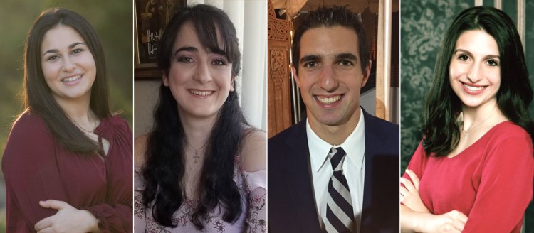 headshots of Ariana Garabedian, Christine Pambukyan, Dustin Vartanian, and Carina Tokatian