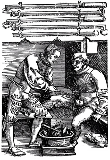 Medieval cautery was used to cauterize wounds, but also to "melt" the image of the object of desire from the love sick mind.