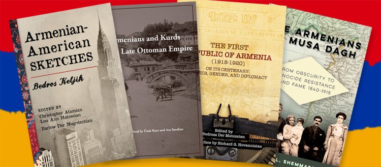 The four books over the colors of the Armenian flag