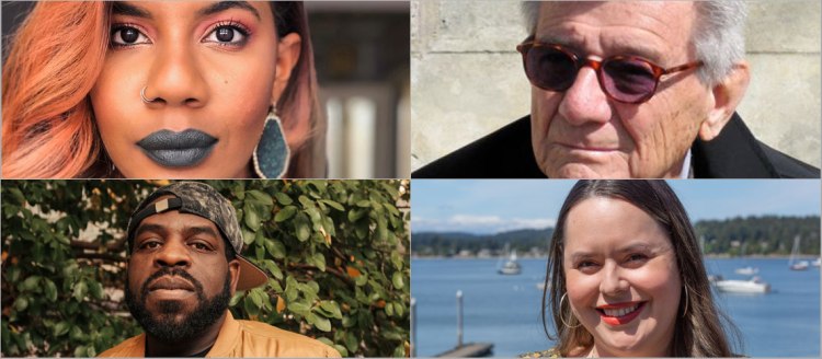 Four headshots: Nic Stone, Gerald Vizenor, Hanif Abdurraqib and Dr. Monica De La Torre