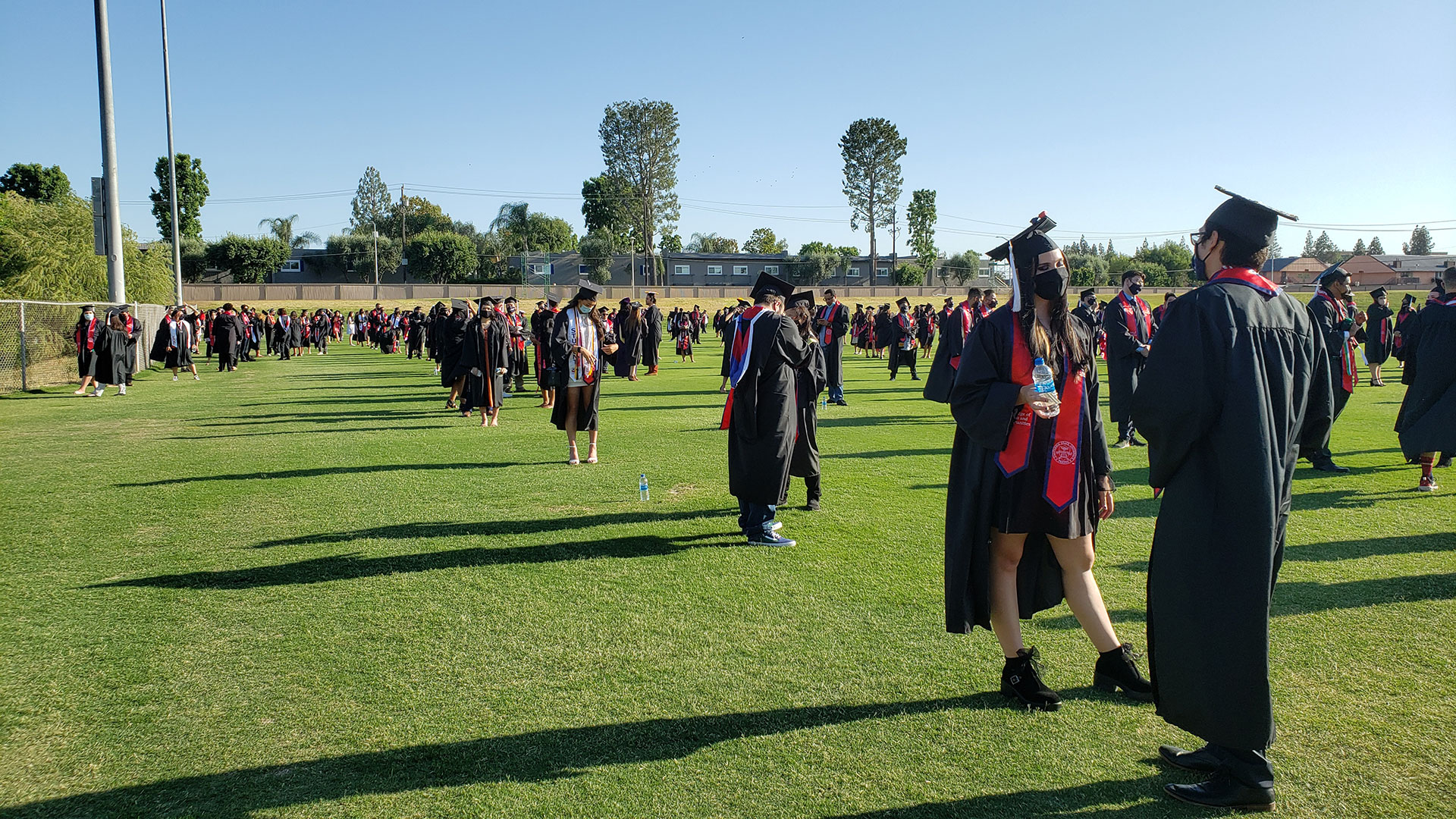Grads line up, ready for the procession.