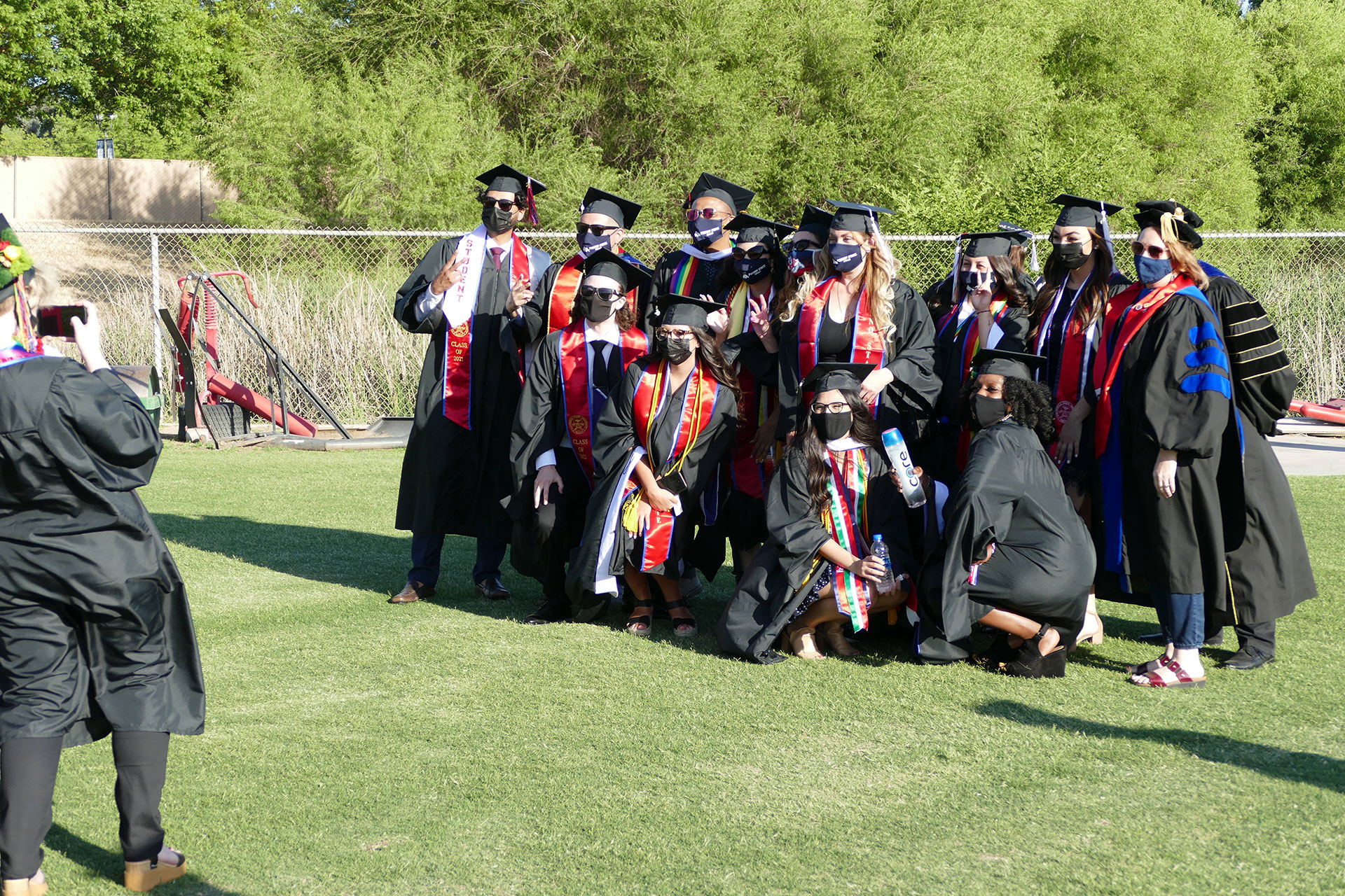 Students pose for a picture before the ceremony.