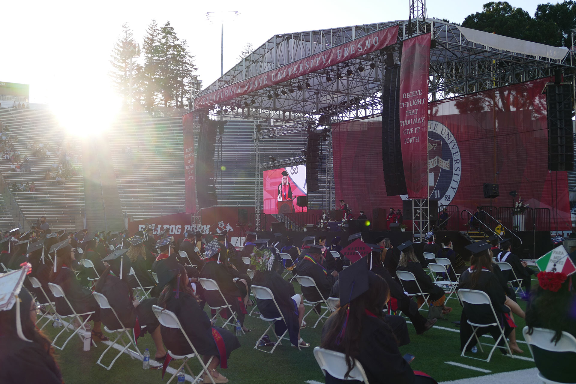 Dean Honora Chapman, Ph.D., speaks during the commencement ceremony.