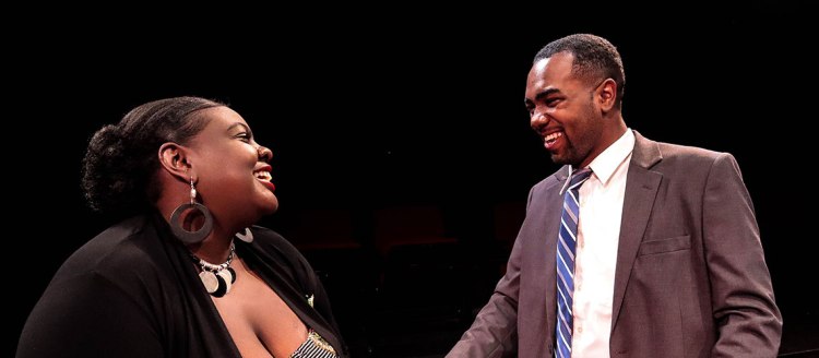 Arium Andrews and Jimmy Haynie in "Fat Pig"