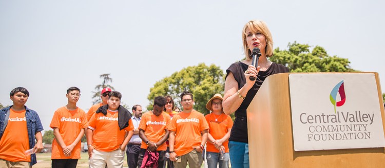 Ashley Swearengin speaks at a Central Valley Community Foundation event