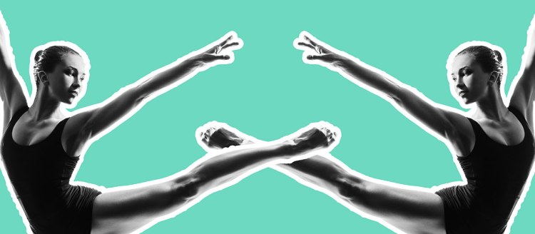 Mirror image of a dancer