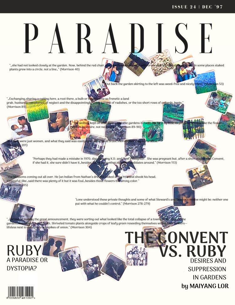 Photo collage based on the Toni Morrison novel “Paradise” created by Maiyang Lor as described in the article by Dr. Ashley Foster.