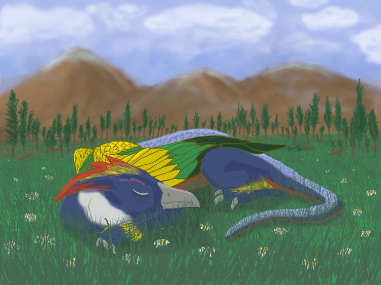 Sleeping Griffin illustration