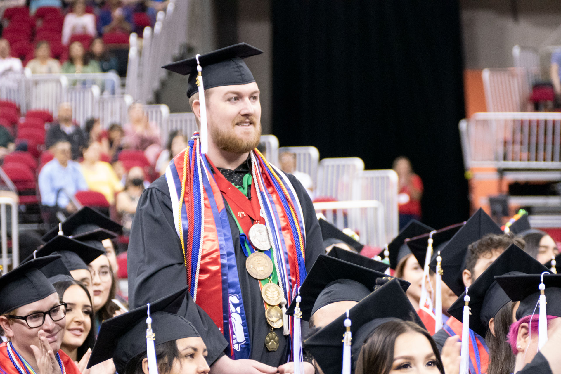 Undergraduate President's Medalist Steven Hensley stands to be recognized.