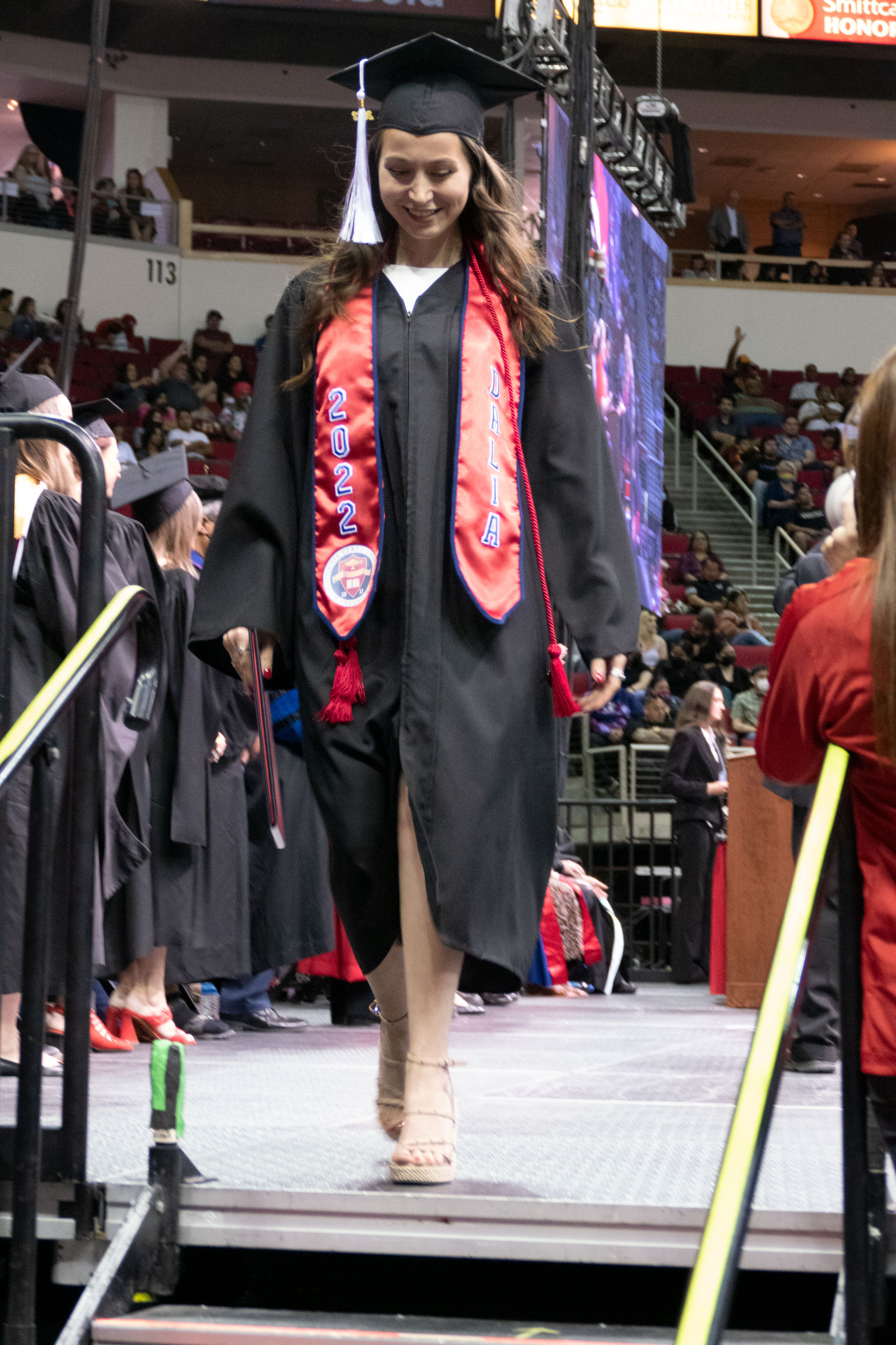 Interior Design major Dalia Moudarres walks the stage.