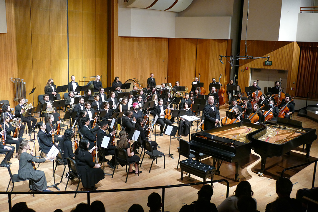 Symphony Orchestra group under the direction Dr. Thomas Loewenhiem.of