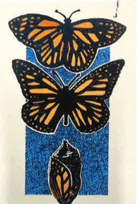 Chrysalis by David Hembree. This piece is a depiction of the transformative process if education and growth, that also looks to a future when students will spread their wings and fly, continuing their transformational journeys.