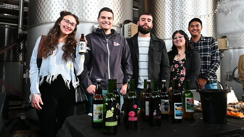 Students show off their fermented product lines.