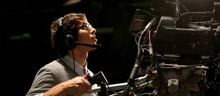 Camera person during a Fresno State Focus broadcast.