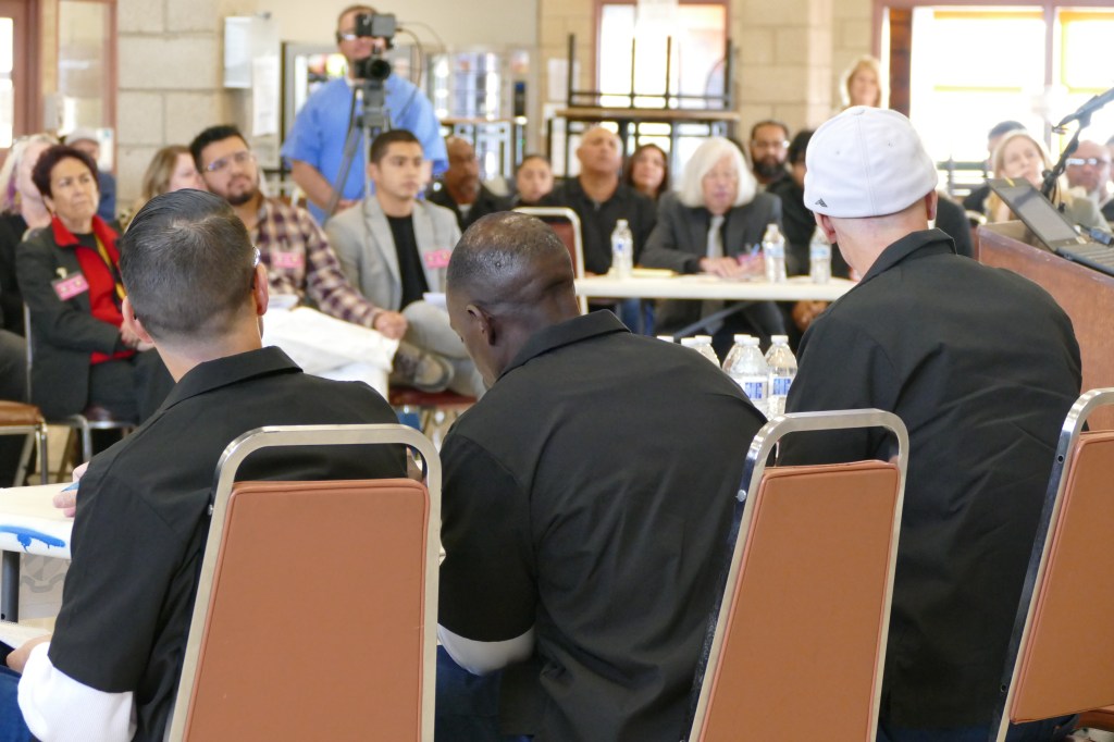 Valley State Prison Debate Team during the debate.