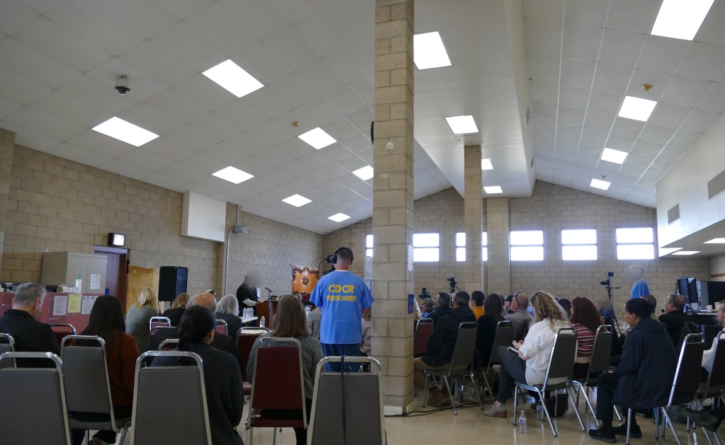 The debate happened in the visitation area at Valley State Prison.