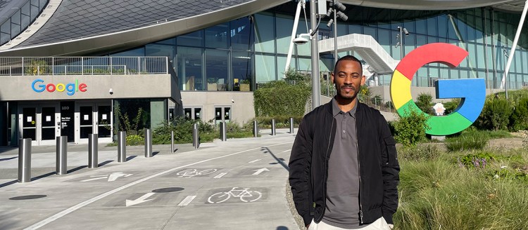 Mike Williams in front of the Google Building